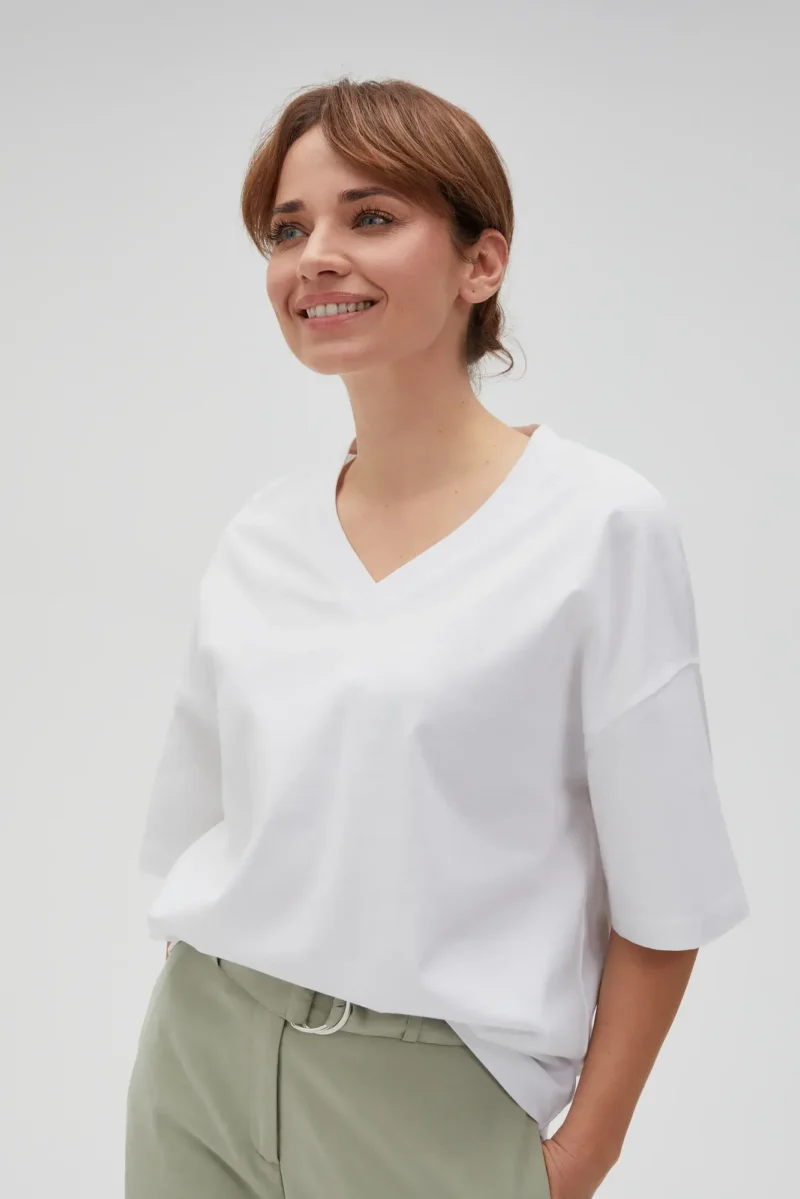 WOMEN'S TSHIRT L-TS-4613 WHITE - Imagen 4