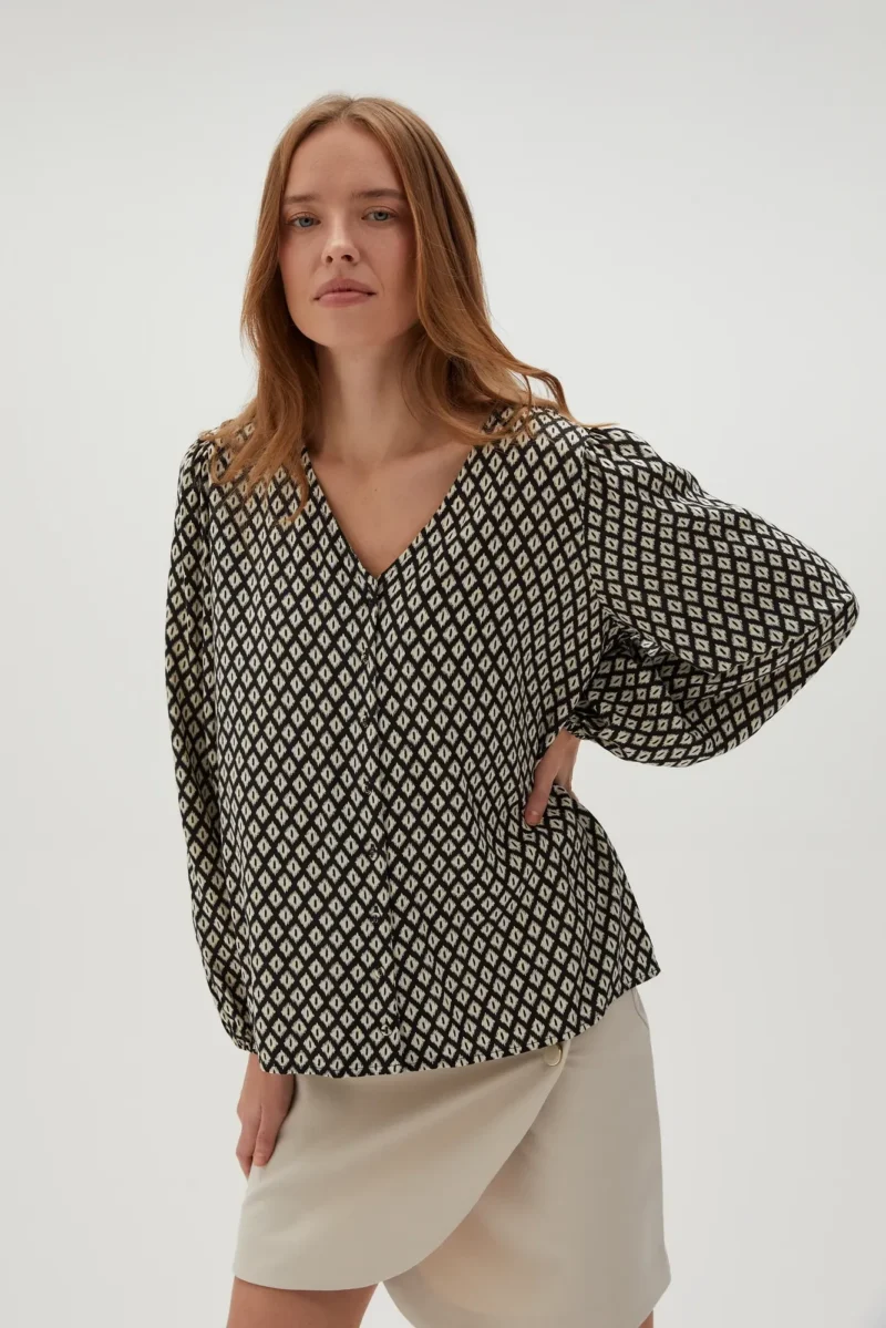 WOMEN'S SHIRT L-KO-4607 BLACK - Imagen 8