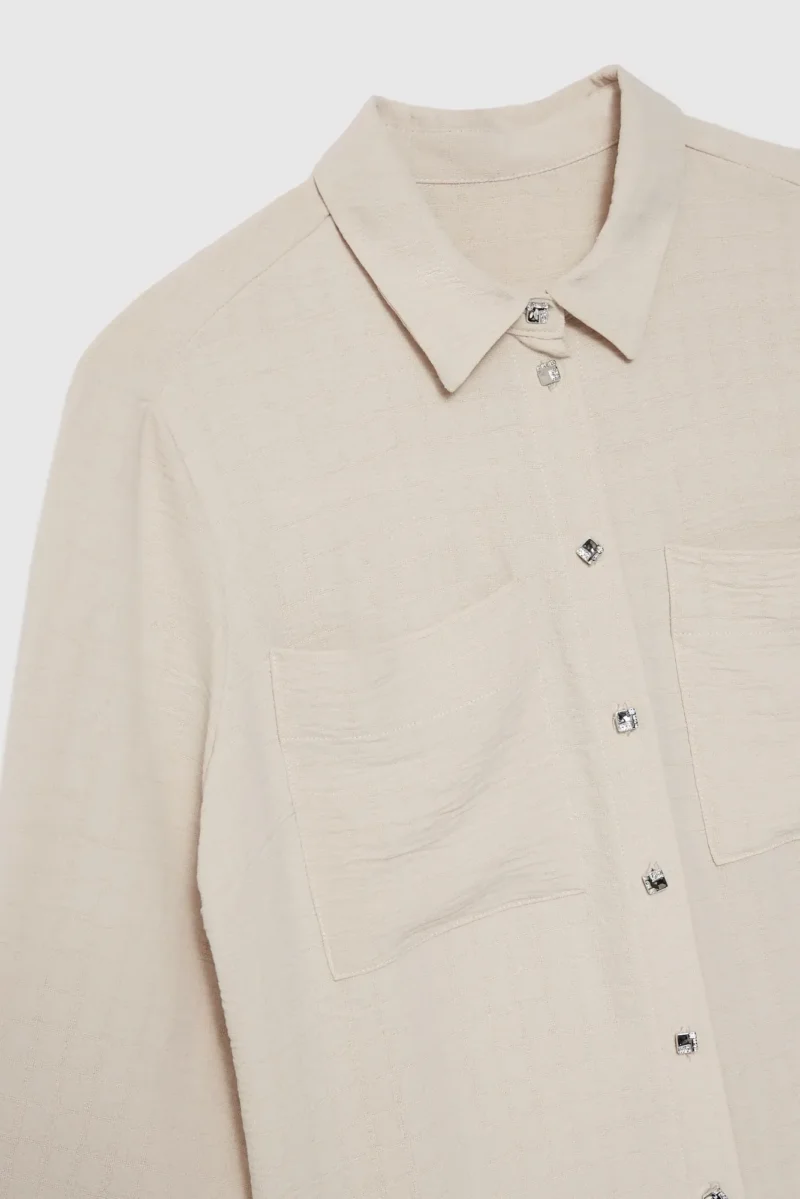 WOMEN'S SHIRT L-KO-4613 L.BEIGE - Imagen 6
