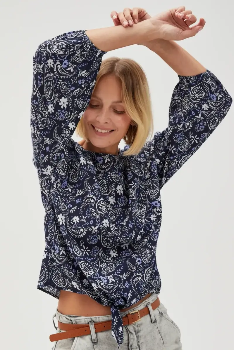 WOMEN'S SHIRT L-KO-4617 NAVY - Imagen 9