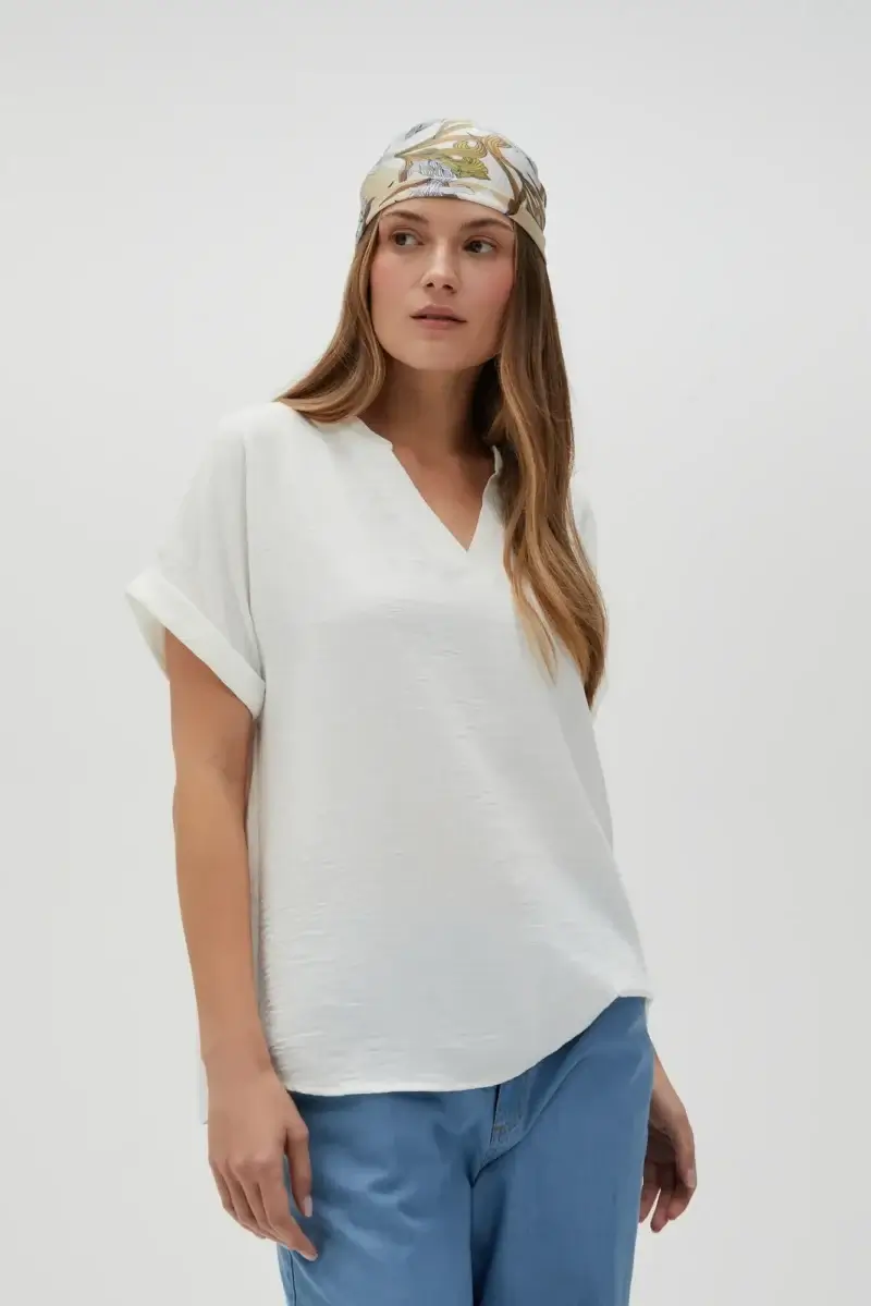WOMEN'S SHIRT L-KO-4623 OFF WHITE