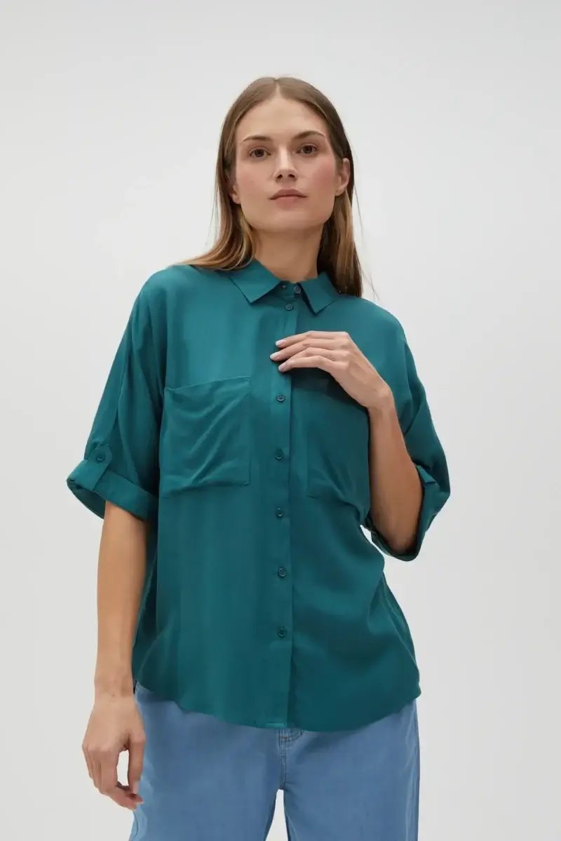 WOMEN'S SHIRT L-KO-4624 D.GREEN - Imagen 11