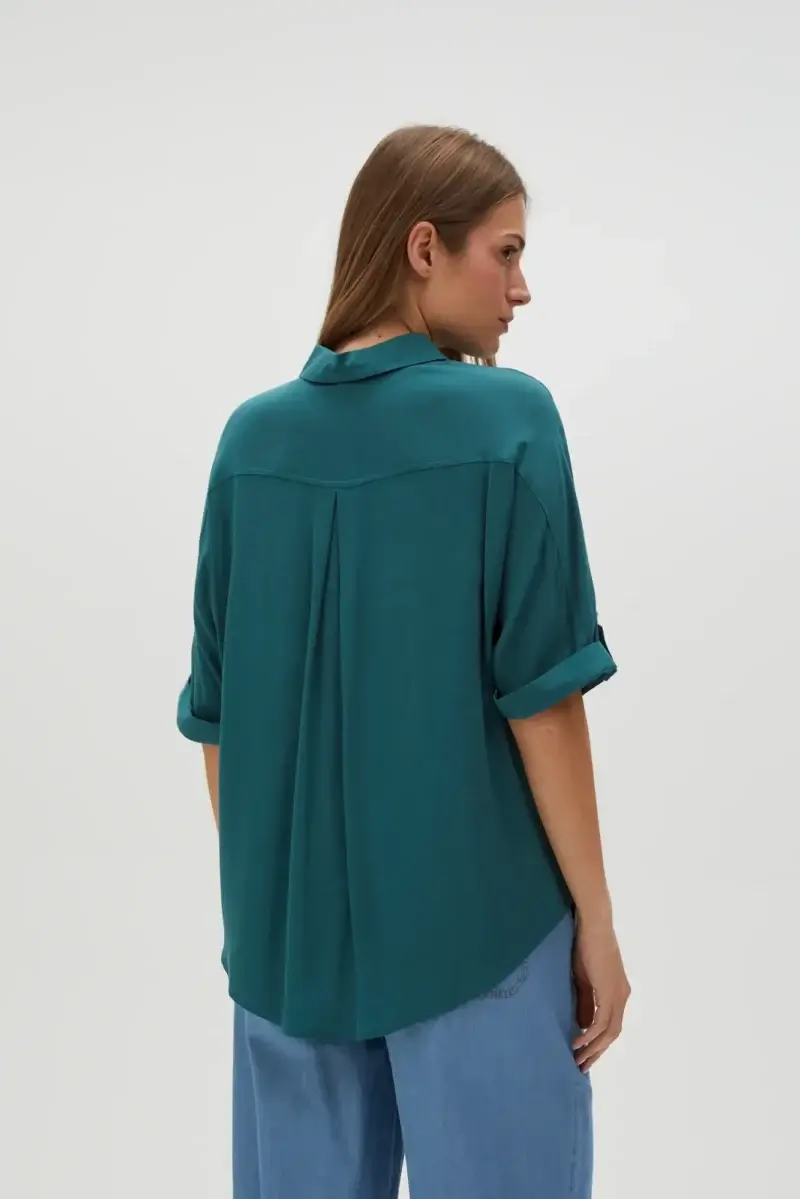 WOMEN'S SHIRT L-KO-4624 D.GREEN - Imagen 5
