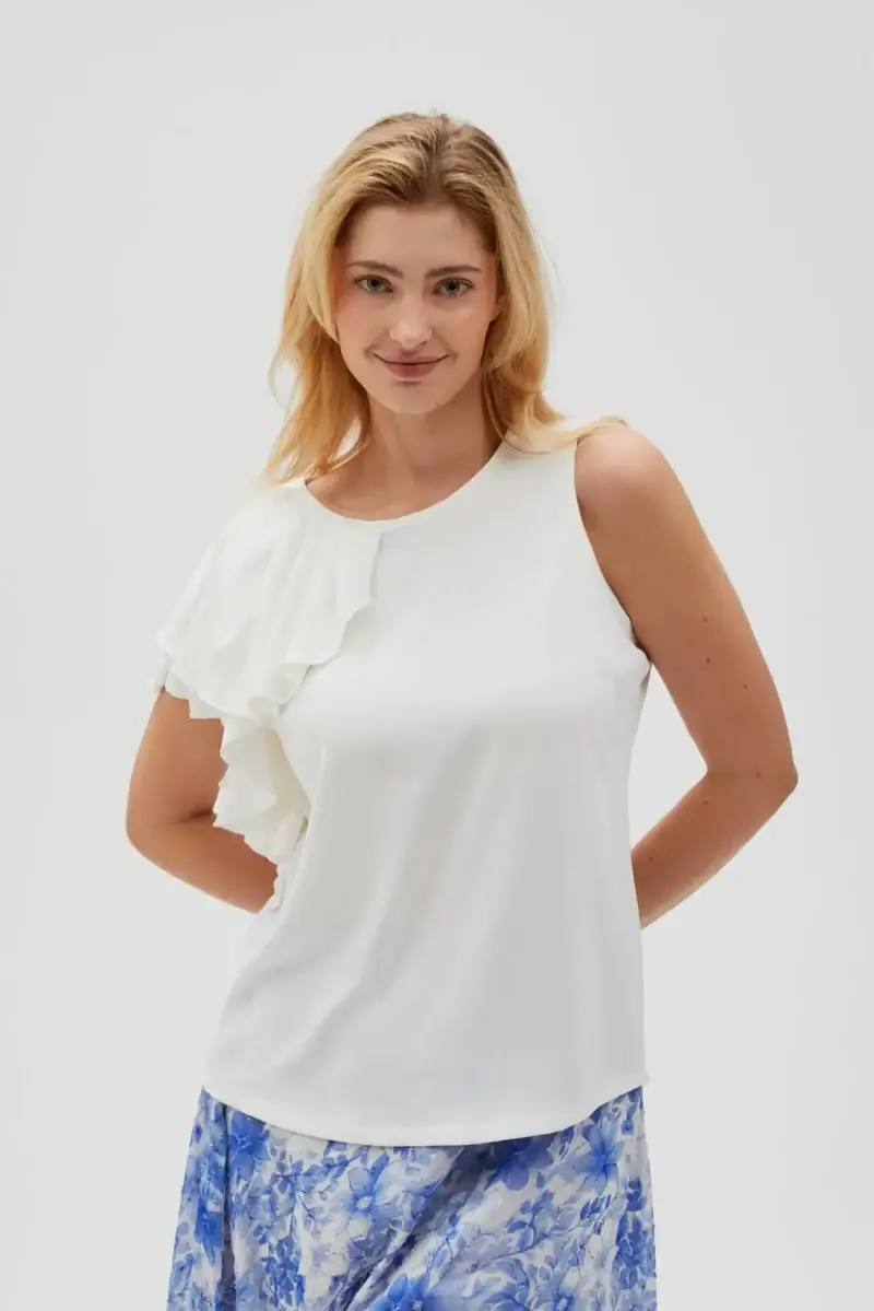 WOMEN'S SHIRT L-KO-4632 OFF WHITE - Imagen 8