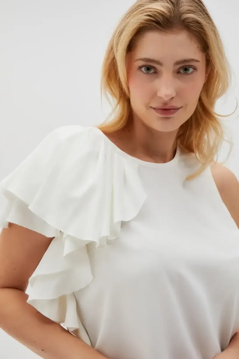 WOMEN'S SHIRT L-KO-4632 OFF WHITE - Imagen 4