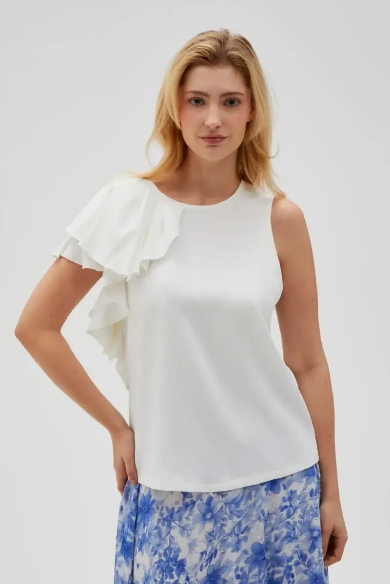 WOMEN'S SHIRT L-KO-4632 OFF WHITE - Imagen 11