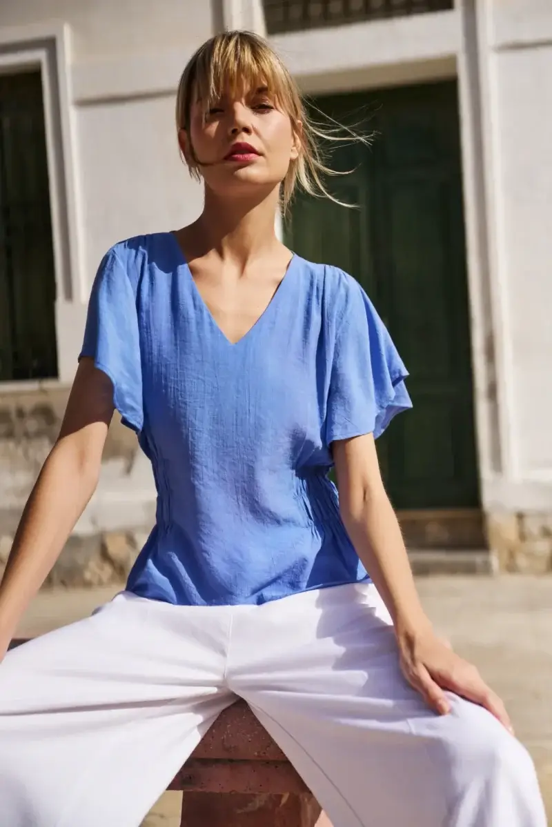 WOMEN'S SHIRT L-KO-4635 BLUE - Imagen 6