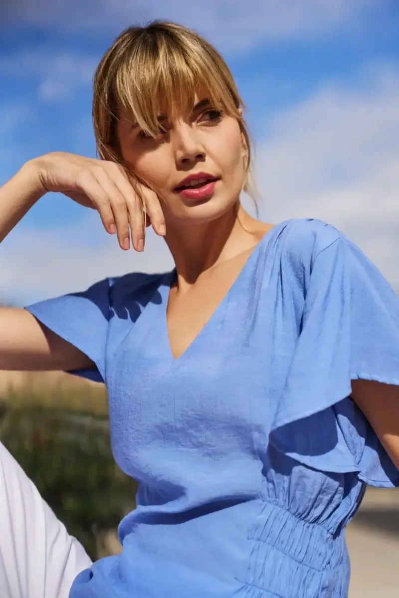 WOMEN'S SHIRT L-KO-4635 BLUE - Imagen 7