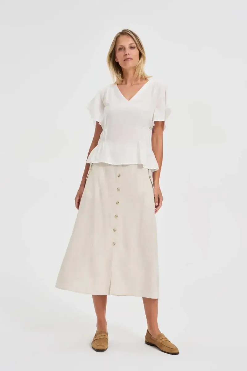 WOMEN'S SHIRT L-KO-4635 OFF WHITE - Imagen 2