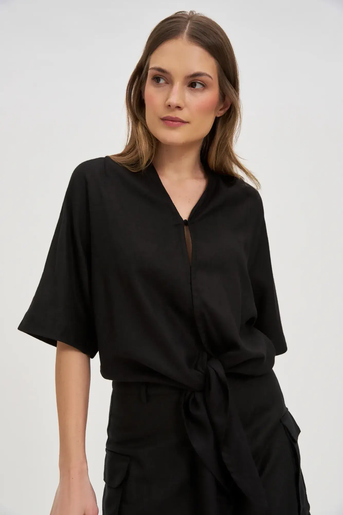 WOMEN'S SHIRT L-KO-4641 BLACK - Imagen 5