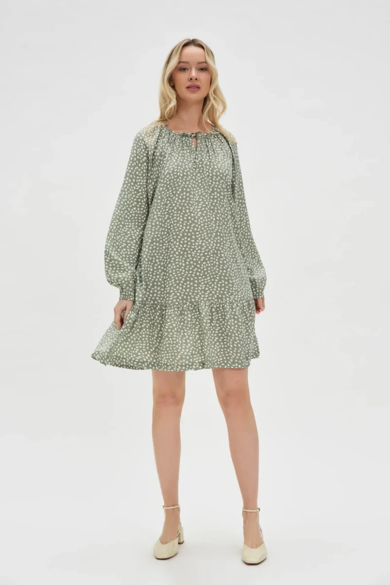 WOMEN'S DRESS L-SU-4608 OLIVE - Imagen 3
