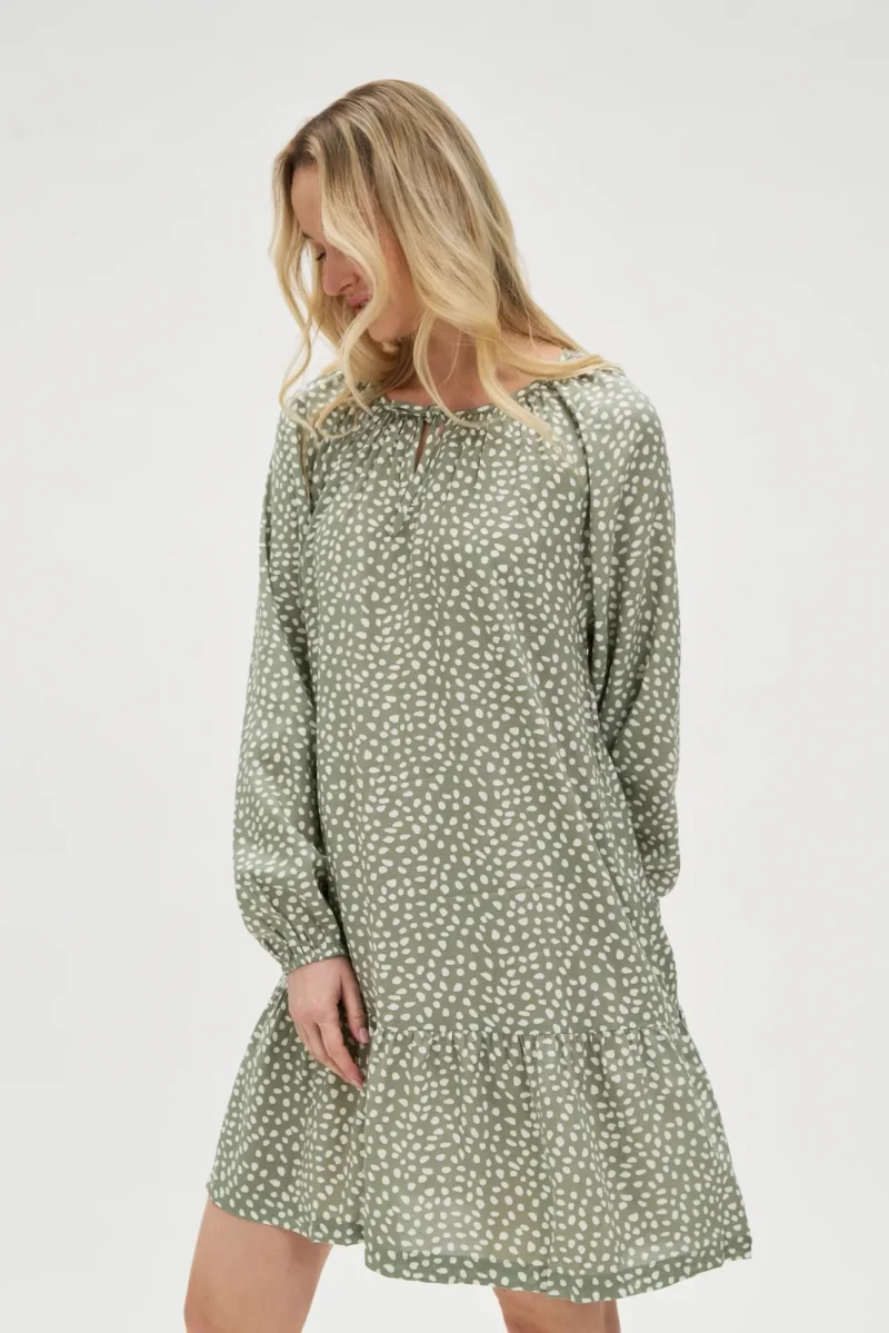 WOMEN'S DRESS L-SU-4608 OLIVE - Imagen 6