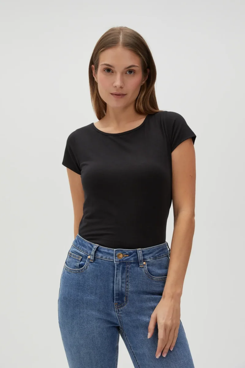 WOMEN'S TSHIRT L-TS-4622 BLACK - Imagen 7