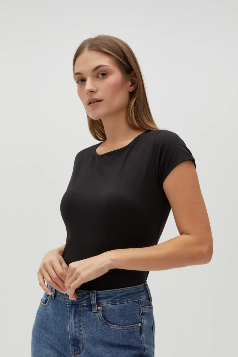 WOMEN'S TSHIRT L-TS-4622 BLACK - Imagen 2