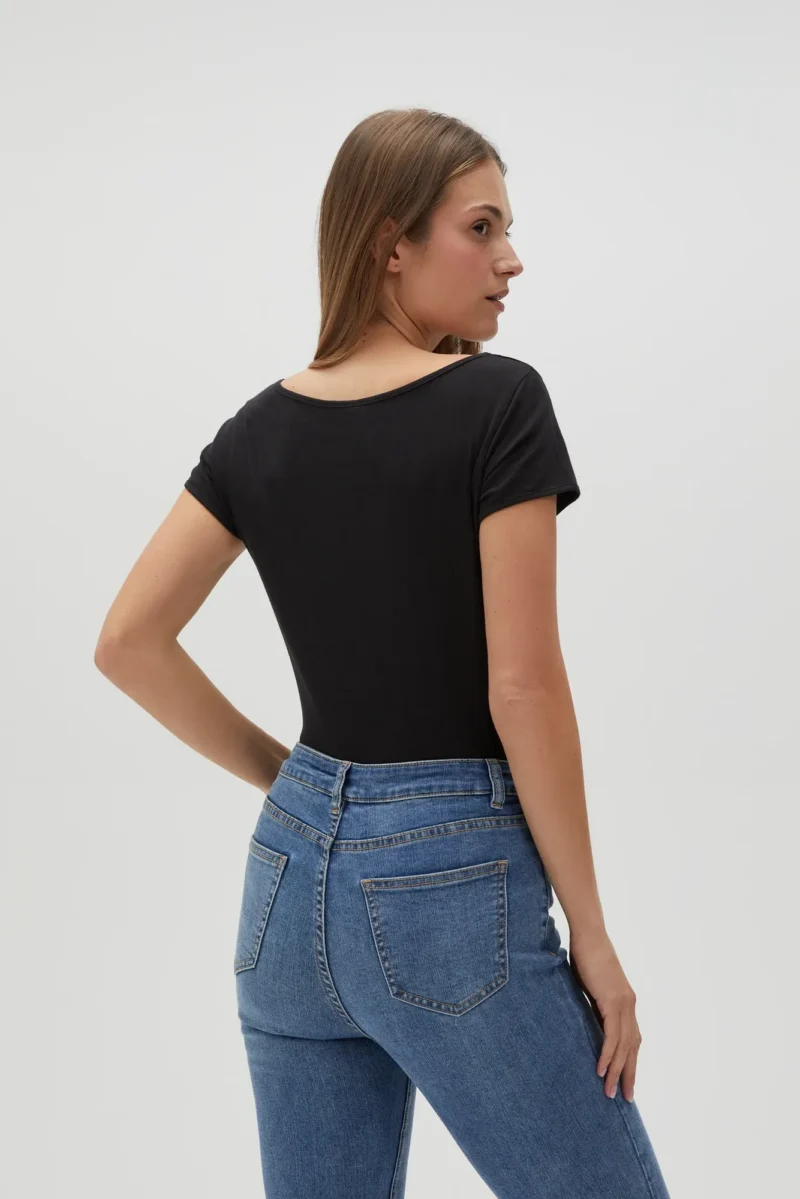 WOMEN'S TSHIRT L-TS-4622 BLACK - Imagen 4