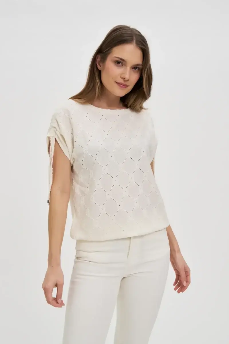 WOMEN'S TSHIRT L-TS-4668 OFF WHITE