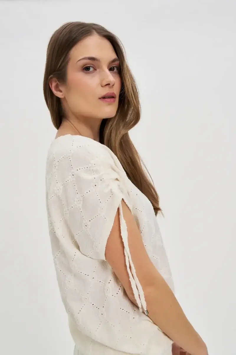 WOMEN'S TSHIRT L-TS-4668 OFF WHITE - Imagen 2