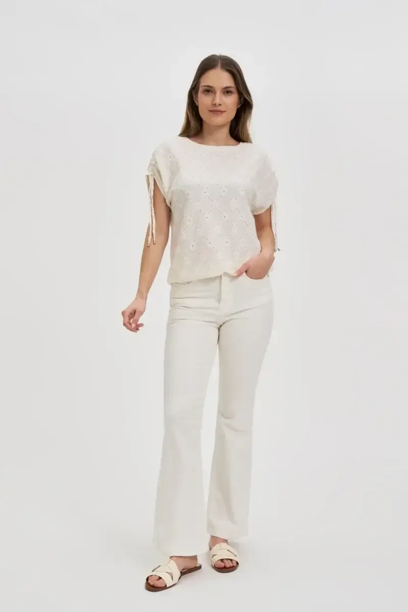 WOMEN'S TSHIRT L-TS-4668 OFF WHITE - Imagen 3
