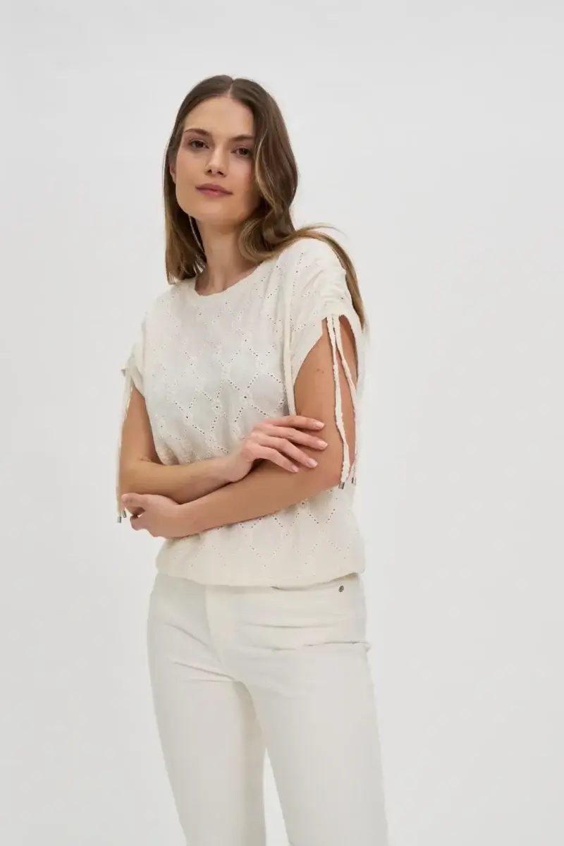 WOMEN'S TSHIRT L-TS-4668 OFF WHITE - Imagen 4