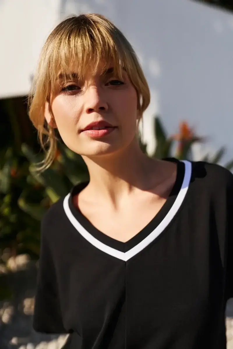 WOMEN'S TSHIRT L-TS-4753 BLACK - Imagen 3