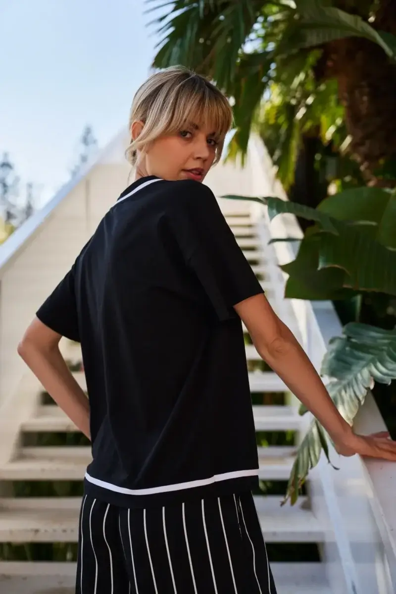 WOMEN'S TSHIRT L-TS-4753 BLACK - Imagen 4