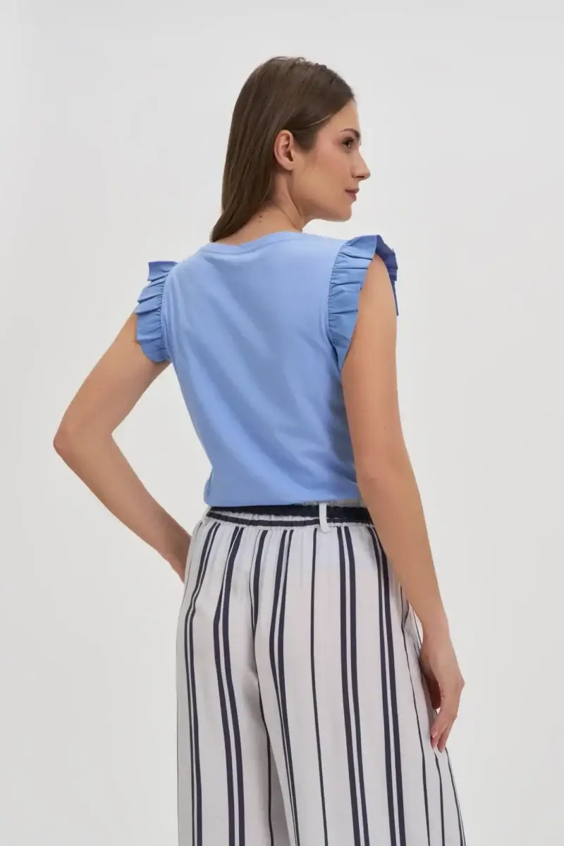 WOMEN'S TSHIRT L-TS-4707 BLUE - Imagen 4