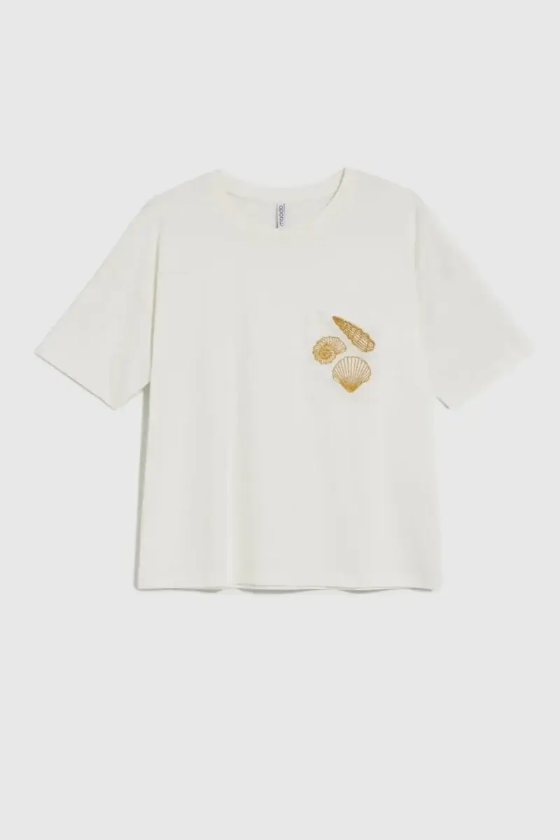 WOMEN'S TSHIRT L-TS-4724 OFF WHITE - Imagen 5