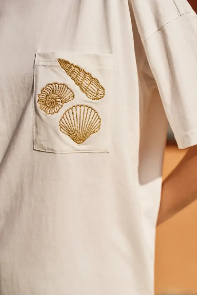 WOMEN'S TSHIRT L-TS-4724 OFF WHITE - Imagen 4