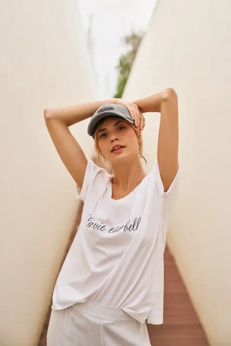 WOMEN'S T-SHIRT L-TS-4731 WHITE