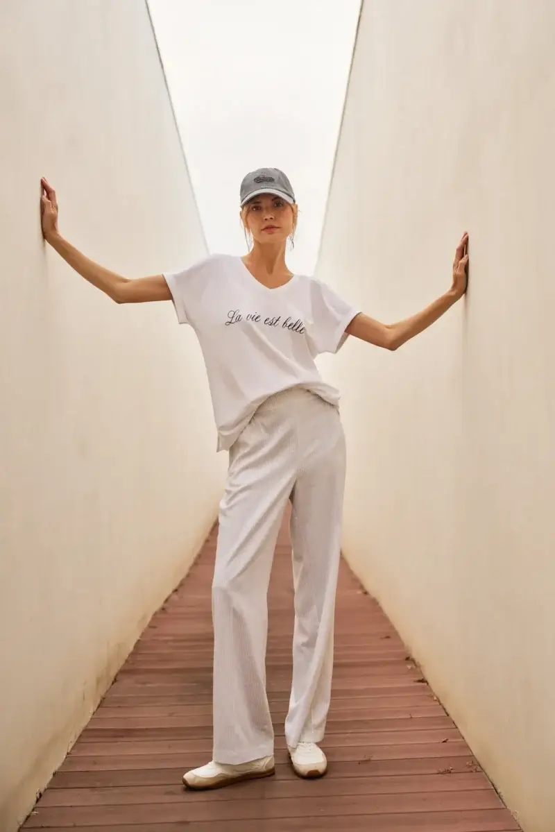 WOMEN'S T-SHIRT L-TS-4731 WHITE - Imagen 3