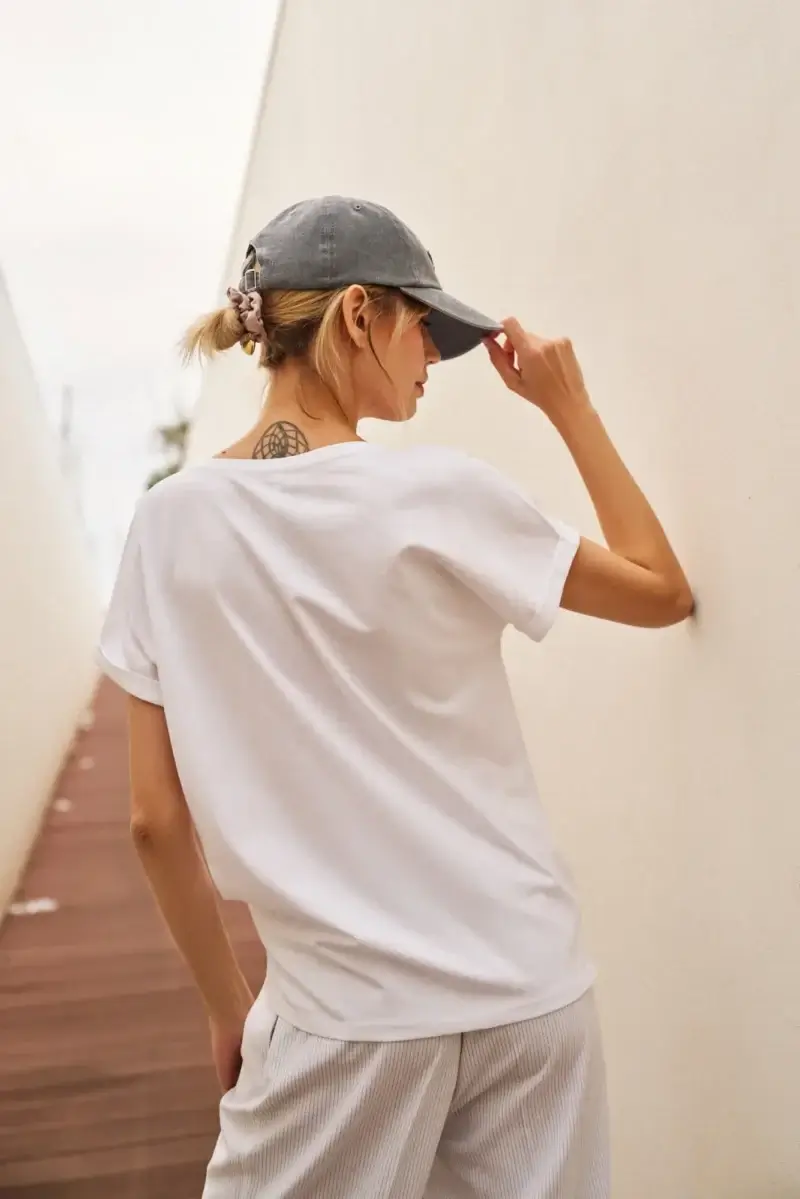WOMEN'S T-SHIRT L-TS-4731 WHITE - Imagen 4