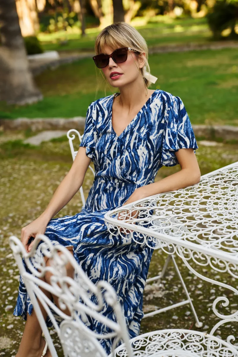 WOMEN'S DRESS L-SU-4631 D.BLUE