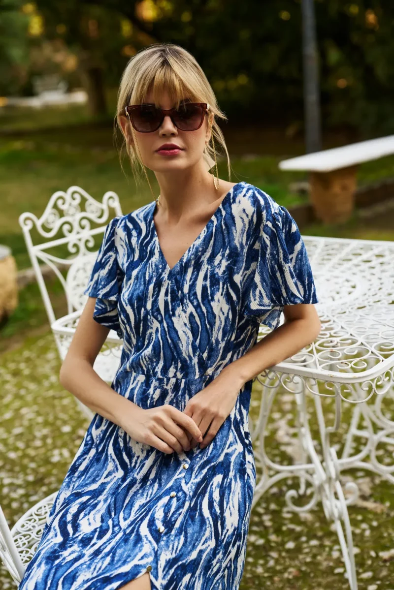 WOMEN'S DRESS L-SU-4631 D.BLUE - Imagen 4
