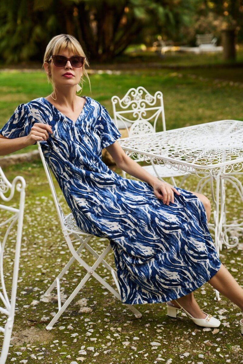 WOMEN'S DRESS L-SU-4631 D.BLUE - Imagen 5
