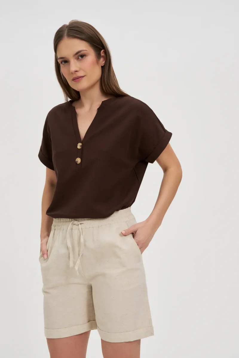 WOMEN'S TSHIRT L-TS-4700 D.BROWN - Imagen 2