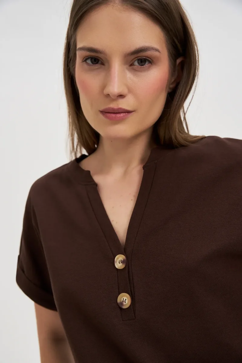 WOMEN'S TSHIRT L-TS-4700 D.BROWN