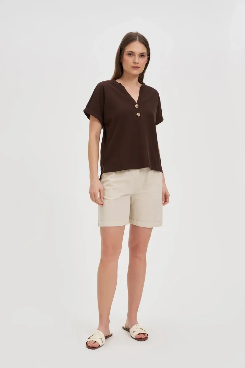 WOMEN'S TSHIRT L-TS-4700 D.BROWN - Imagen 3