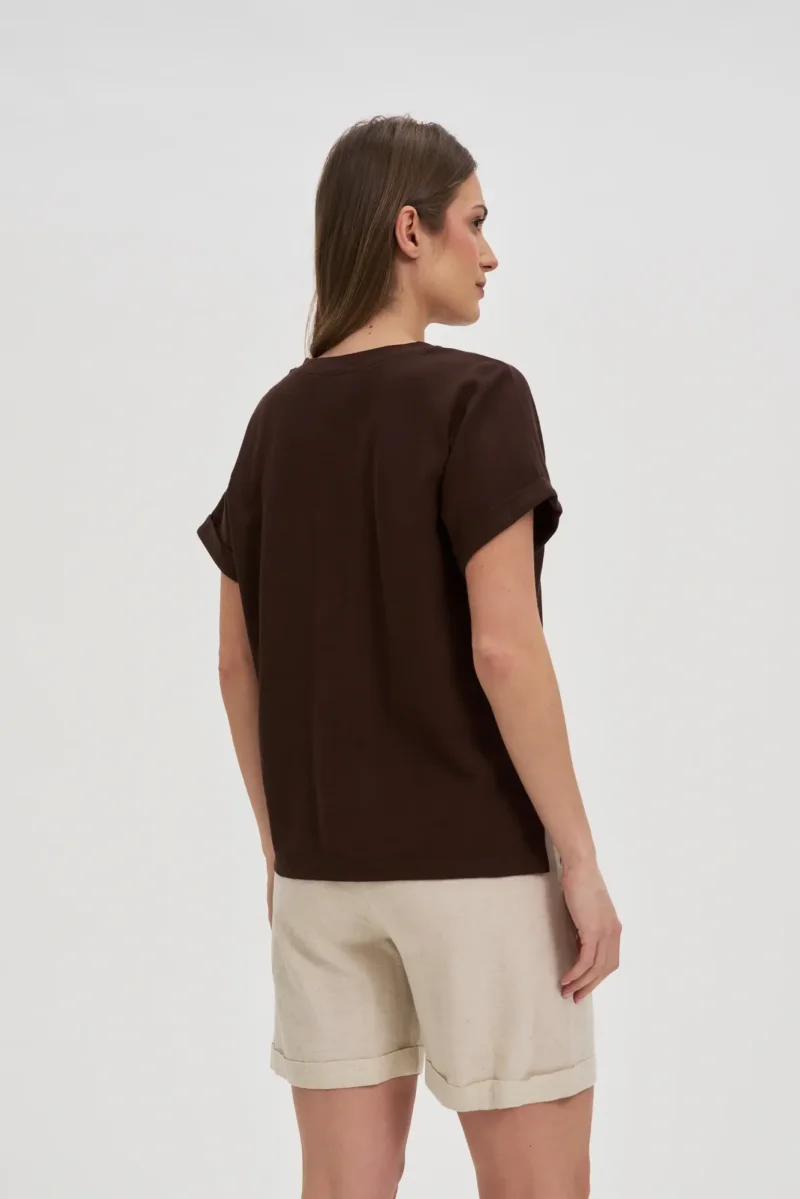 WOMEN'S TSHIRT L-TS-4700 D.BROWN - Imagen 4