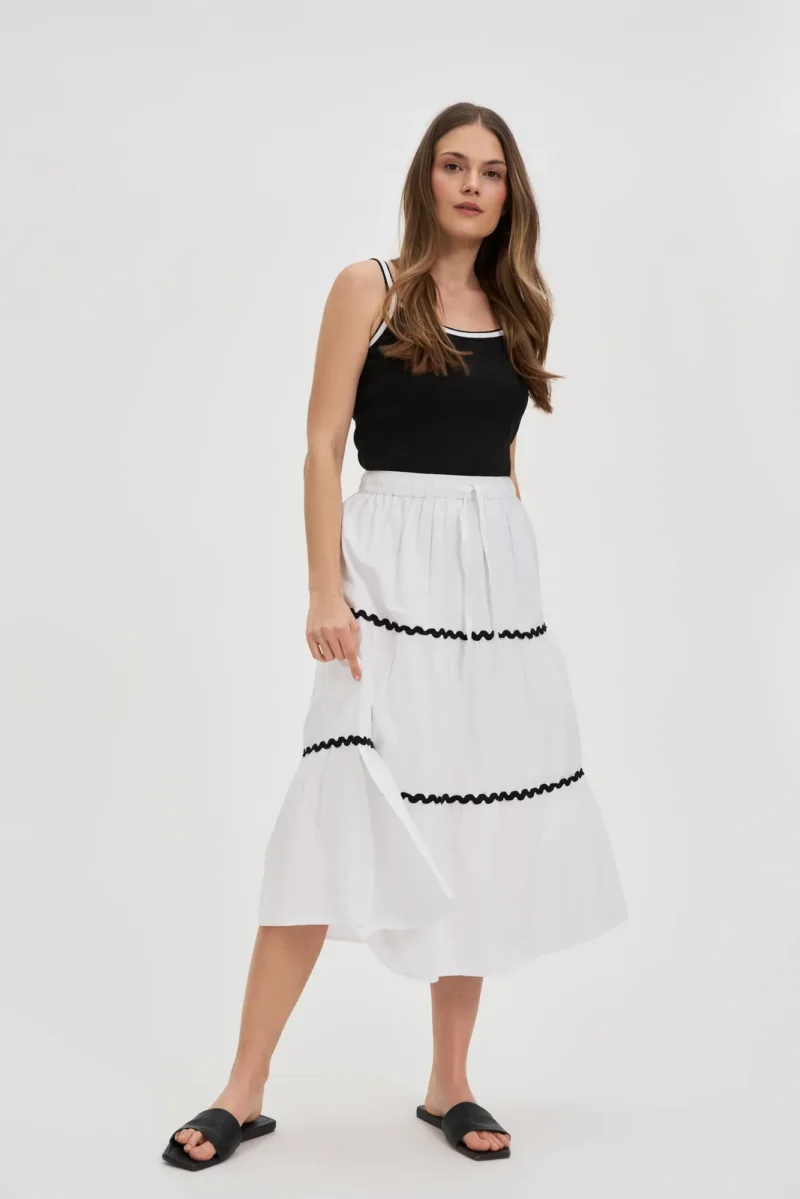 WOMEN'S SKIRT L-SC-4617 WHITE - Imagen 4