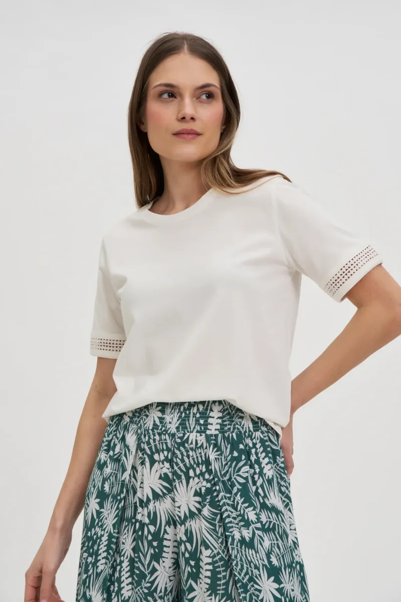 WOMEN'S TSHIRT L-TS-4671 OFF WHITE - Imagen 2