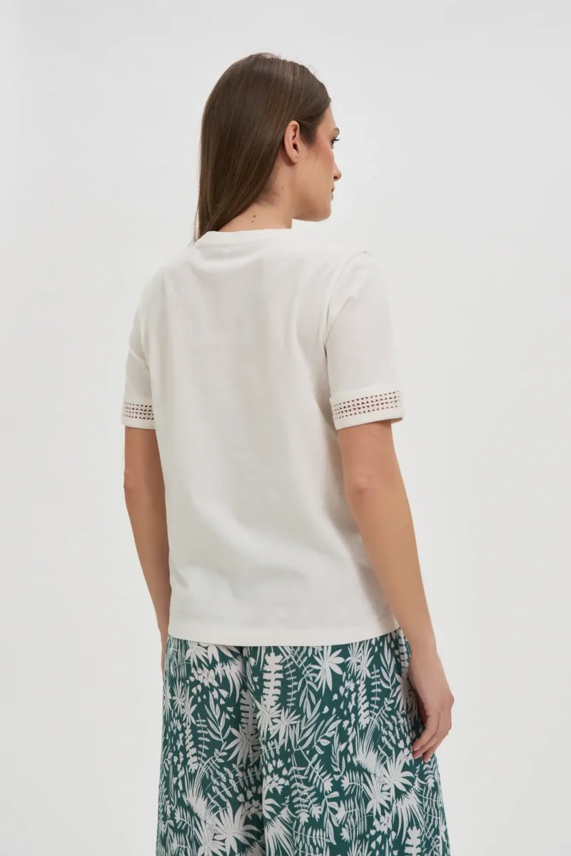 WOMEN'S TSHIRT L-TS-4671 OFF WHITE - Imagen 4