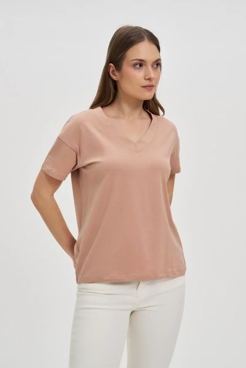 WOMEN'S TSHIRT L-TS-4625 L.BROWN