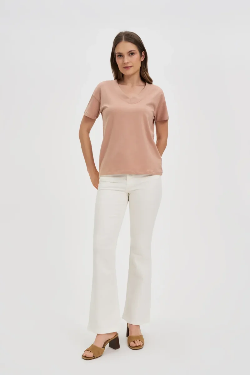 WOMEN'S TSHIRT L-TS-4625 L.BROWN - Imagen 3