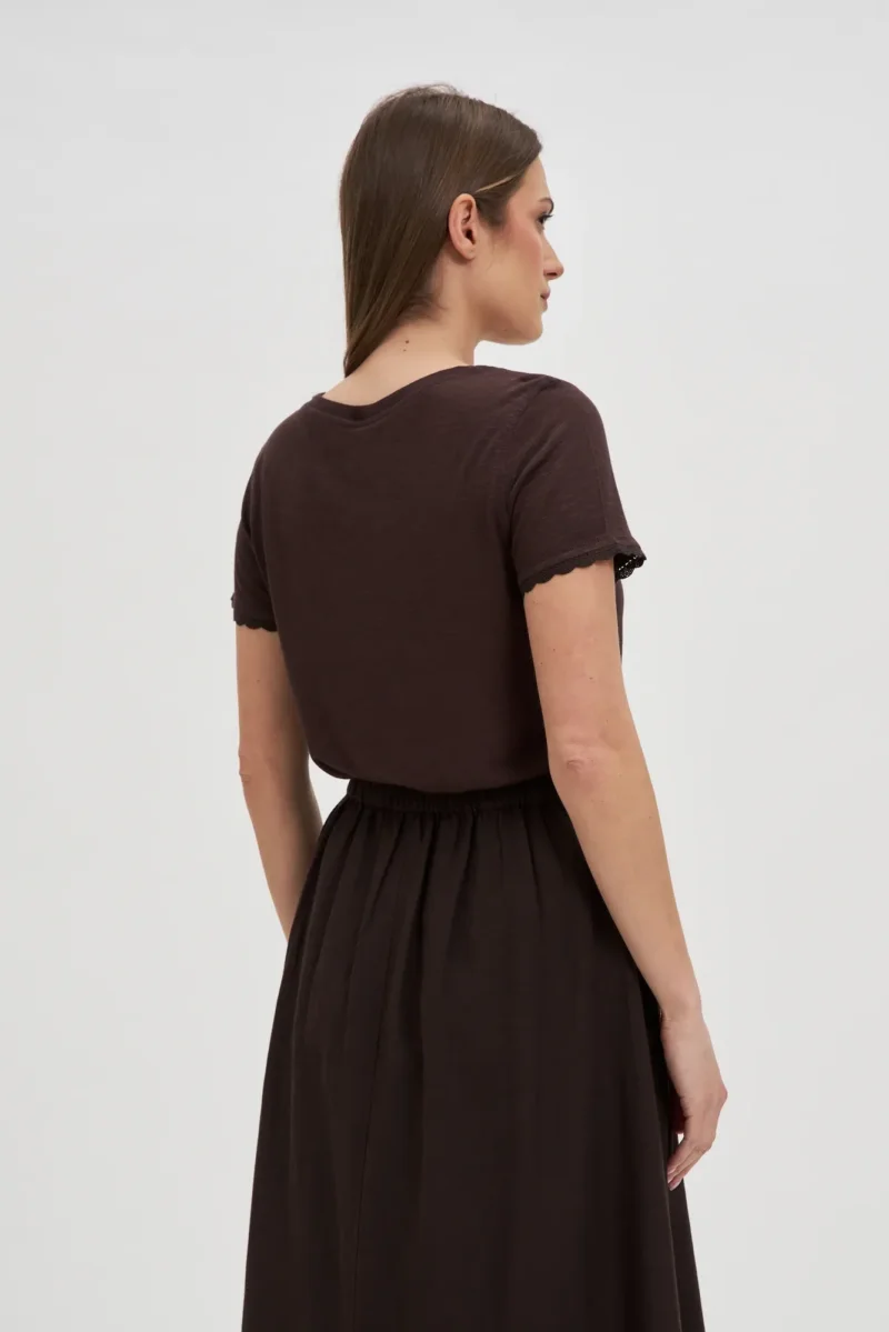 WOMEN'S TSHIRT L-TS-4672 D.BROWN - Imagen 4