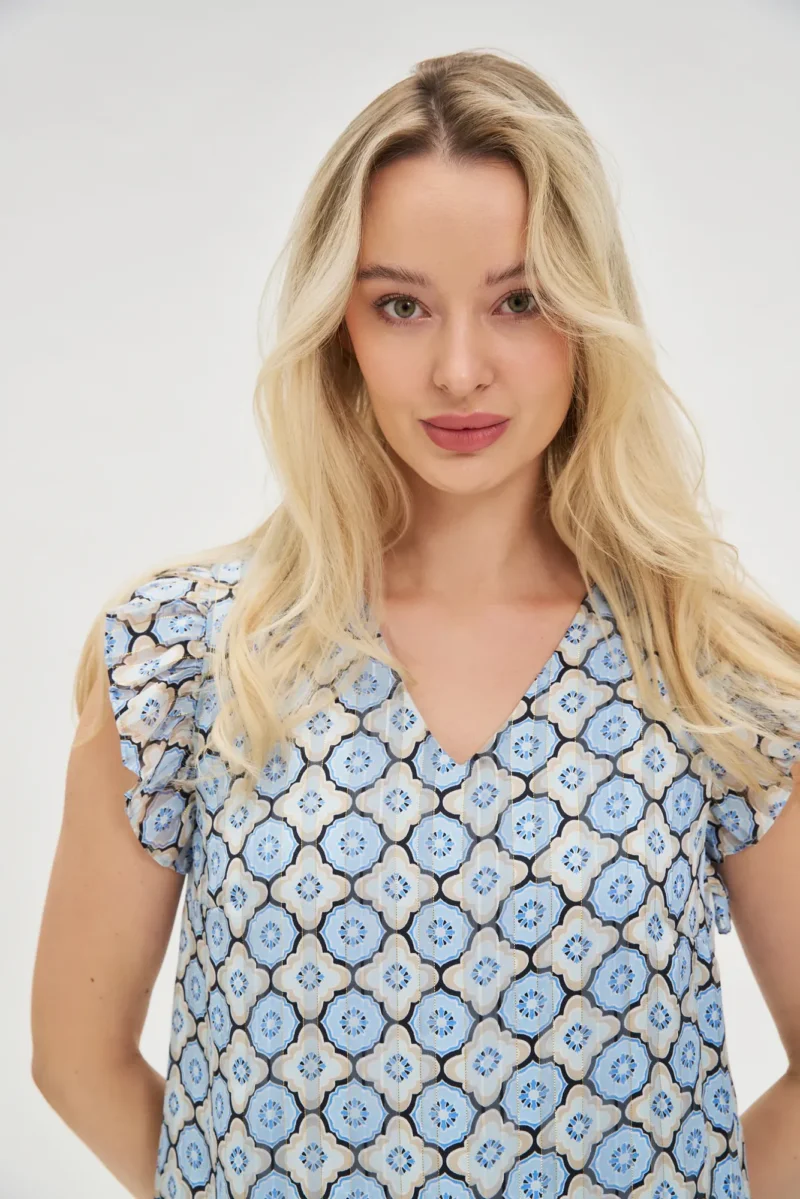 WOMEN'S DRESS L-SU-4629 BLUE - Imagen 2