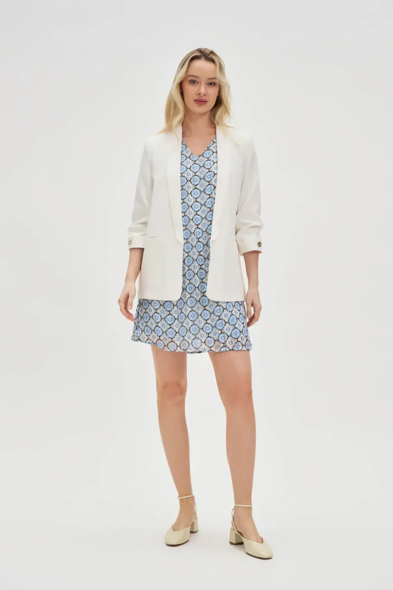 WOMEN'S DRESS L-SU-4629 BLUE - Imagen 4