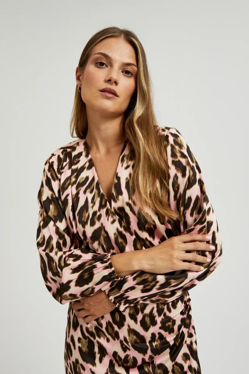 WOMEN'S DRESS L-SU-4601 PINK - Imagen 3