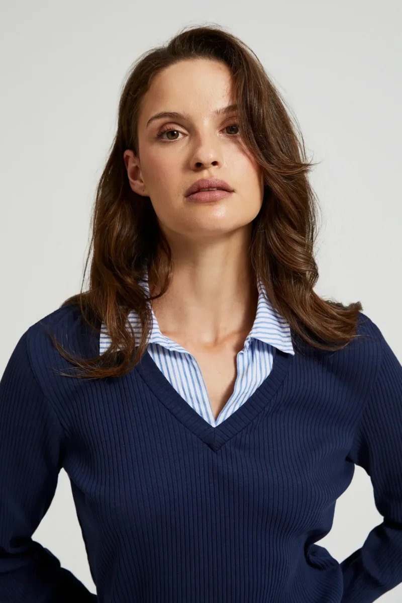 WOMEN'S LONGSLEEVE Z-TS-4523 NAVY - Imagen 2