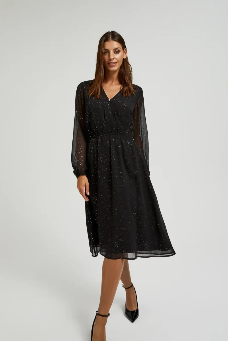 WOMEN'S DRESS L-SU-4606 BLACK - Imagen 9
