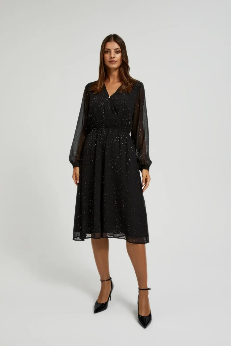 WOMEN'S DRESS L-SU-4606 BLACK - Imagen 4